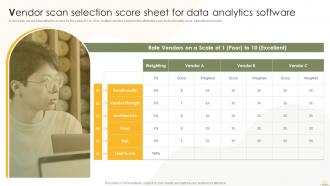 Vendor Scan Selection Score Sheet For Data Analytics Software Business Analytics Transformation Toolkit