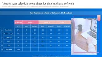 Vendor Scan Selection Sheet Software Transformation Toolkit Data Analytics Business Intelligence