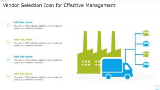 Vendor Selection Icon For Effective Management
