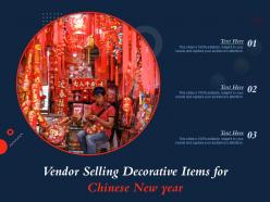 Vendor Selling Decorative Items For Chinese New Year