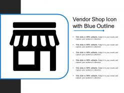 Vendor Shop Icon With Blue Outline