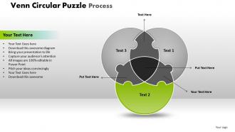 Venn circular puzzle process powerpoint slides