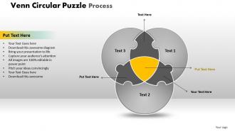 Venn circular puzzle process powerpoint slides