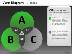 Venn diagram 2 and 3 pieces powerpoint presentation slides db
