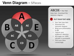 Venn Diagram 5 Pieces Powerpoint Presentation Slides DB