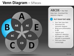 Venn diagram 5 pieces powerpoint presentation slides db