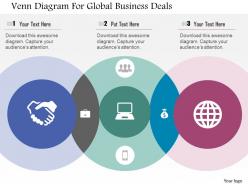 Venn diagram for global business deals flat powerpoint design
