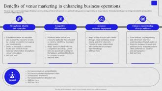 Venue Marketing Comprehensive Guide Benefits Of Venue Marketing In Enhancing Business Operations MKT SS V