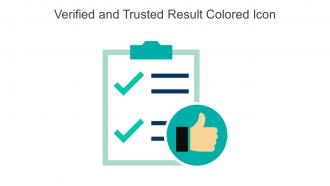 Verified And Trusted Result Colored Icon In Powerpoint Pptx Png And Editable Eps Format