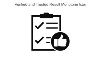 Verified And Trusted Result Monotone Icon In Powerpoint Pptx Png And Editable Eps Format
