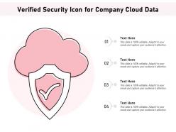 Verified security icon for company cloud data