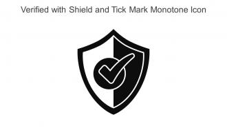 Verified With Shield And Tick Mark Monotone Icon In Powerpoint Pptx Png And Editable Eps Format