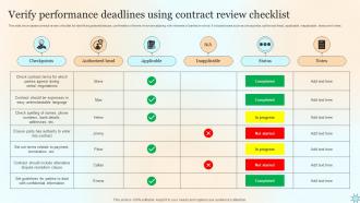 Verify Performance Deadlines Using Contract Review Checklist