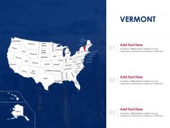 Vermont map powerpoint presentation ppt template