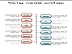 Vertical 1 year timeline sample powerpoint shapes
