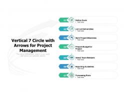 Vertical 7 circle with arrows for project management