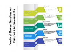 Vertical Boxes Timeline On Business Achievements