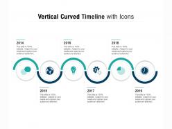 Vertical curved timeline with icons