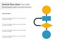 Vertical flow chart icon with downward and curved arrows
