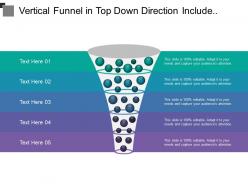 Vertical funnel in top down direction include different project steps