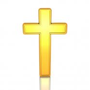 Vertical golden cross symbol for christianity stock photo