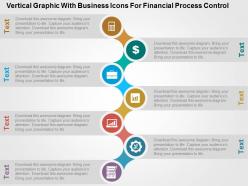 Vertical graphic with business icons for financial process control flat powerpoint design