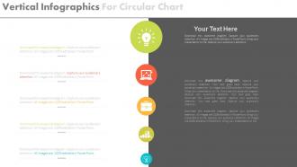 Vertical infographics for circular chart and icons flat powerpoint design