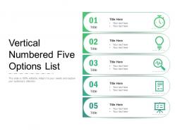 Vertical numbered five options list