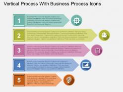 Vertical process with business process icons flat powerpoint design