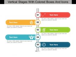 Vertical Stages With Colored Boxes And Icons