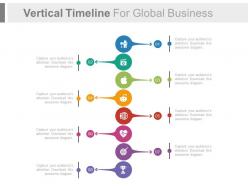 Vertical timeline for global business success analysis flat powerpoint design