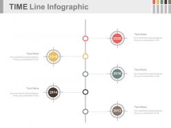 Vertical timeline for year based analysis powerpoint slides