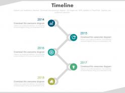 Vertical timeline with business icons powerpoint slides