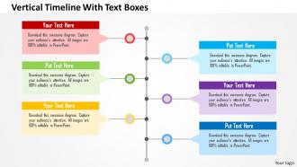 Vertical timeline with text boxes flat powerpoint design