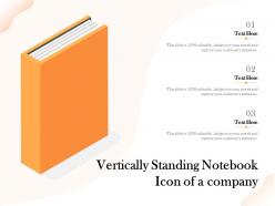 Vertically standing notebook icon of a company