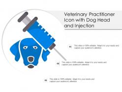 Veterinary practitioner icon with dog head and injection