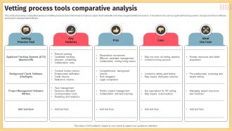 Vetting Process Tools Comparative Analysis