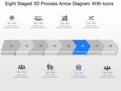 Vf eight staged 3d process arrow diagram with icons powerpoint template