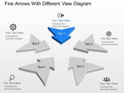 Vi five arrows with different view diagram powerpoint template