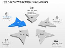 Vi five arrows with different view diagram powerpoint template