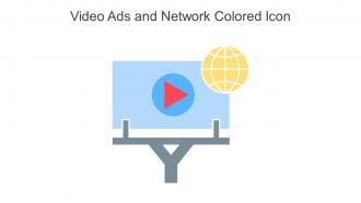 Video Ads And Network Colored Icon In Powerpoint Pptx Png And Editable Eps Format