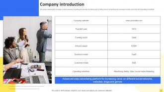Video Advertisement Company Investor Funding Elevator Pitch Deck Ppt Template Content Ready Images