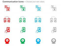 Video calling mobile communication webnair ppt icons graphics