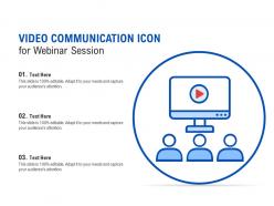 Video communication icon for webinar session