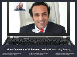 Video conference call between two individuals using laptop