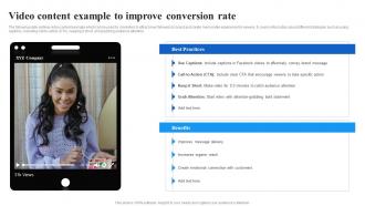 Video Content Example To Improve Conversion Rate Facebook Advertising Strategy SS V