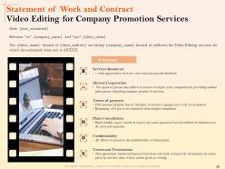 Video Editing For Company Promotion Proposal Powerpoint Presentation Slides