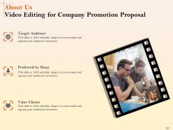 Video Editing For Company Promotion Proposal Powerpoint Presentation Slides