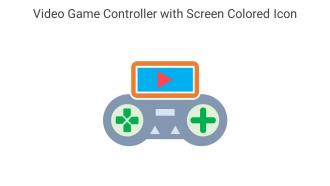 Video Game Controller With Screen Colored Icon In Powerpoint Pptx Png And Editable Eps Format