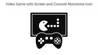 Video Game With Screen And Console Monotone Icon In Powerpoint Pptx Png And Editable Eps Format